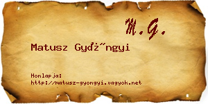 Matusz Gyöngyi névjegykártya