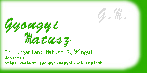 gyongyi matusz business card